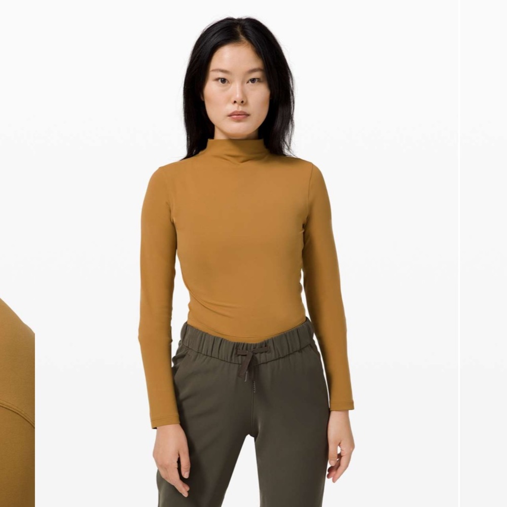NWT Lululemon All Aligned Mock Neck Long Sleeve Spiced Bronze